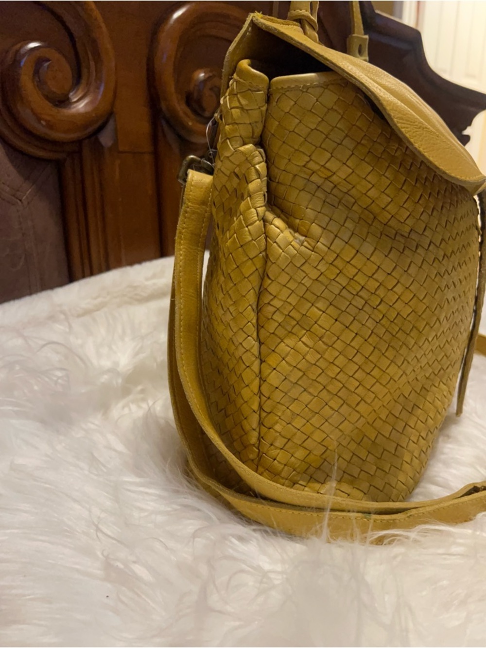 Viola castellani Woven must leather sconvertible backpack or crossbody  bag - Picture 10 of 13